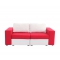 Canap&eacute; 2 places coton modulable rouge et blanc accoudoirs larges UP TO YOU