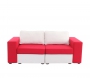 Canap&eacute; 2 places coton modulable rouge et blanc accoudoirs larges UP TO YOU