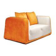 Canap&eacute; 2 places ITALIA coloris blanc et orange image 1