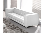 Canap&eacute; 3-4 places design blanc LINCOLN