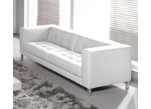 Canap&eacute; 3-4 places design blanc LINCOLN