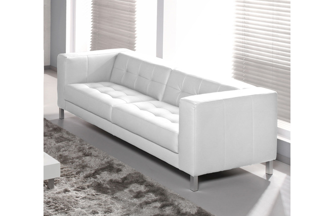Canap&eacute; 3-4 places design blanc LINCOLN