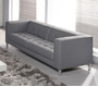 Canap&eacute; 3-4 places design gris LINCOLN