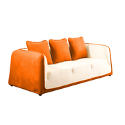 Canap&eacute; 3 places ITALIA coloris blanc et orange image pub1