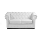 Canap&eacute; Chesterfield 2 places coloris blanc image pub1