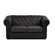 Canap&eacute; CHESTERFIELD 2 places coloris noir image pub1
