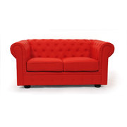Canap&eacute; Chesterfield 2 places coloris rouge image pub1