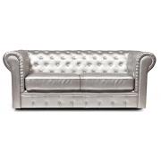 Canap&eacute; Chesterfield 3 places coloris argent image 1