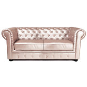 Canap&eacute; Chesterfield 3 places coloris nacr&eacute; image pub1