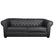 Canap&eacute; CHESTERFIELD 3 places coloris noir image pub1
