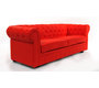 Canap&eacute; Chesterfield 3 places coloris rouge