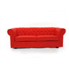 Canap&eacute; Chesterfield 3 places coloris rouge