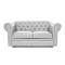 Canap&eacute; Chesterfield argent 2 places design