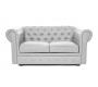 Canap&eacute; Chesterfield argent 2 places design