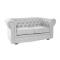 Canap&eacute; Chesterfield argent 2 places design