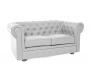 Canap&eacute; Chesterfield argent 2 places design