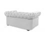 Canap&eacute; Chesterfield argent 2 places design