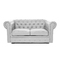 Canap&eacute; Chesterfield argent 2 places design