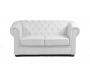 Canap&eacute; Chesterfield blanc 2 places design