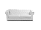 Canap&eacute; Chesterfield blanc 3 places design