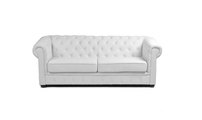 Canap&eacute; Chesterfield blanc 3 places design