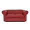 Canap&eacute; Chesterfield groseille 2 places design