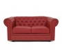 Canap&eacute; Chesterfield groseille 2 places design