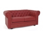 Canap&eacute; Chesterfield groseille 2 places design