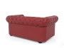 Canap&eacute; Chesterfield groseille 2 places design
