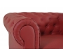 Canap&eacute; Chesterfield groseille 2 places design