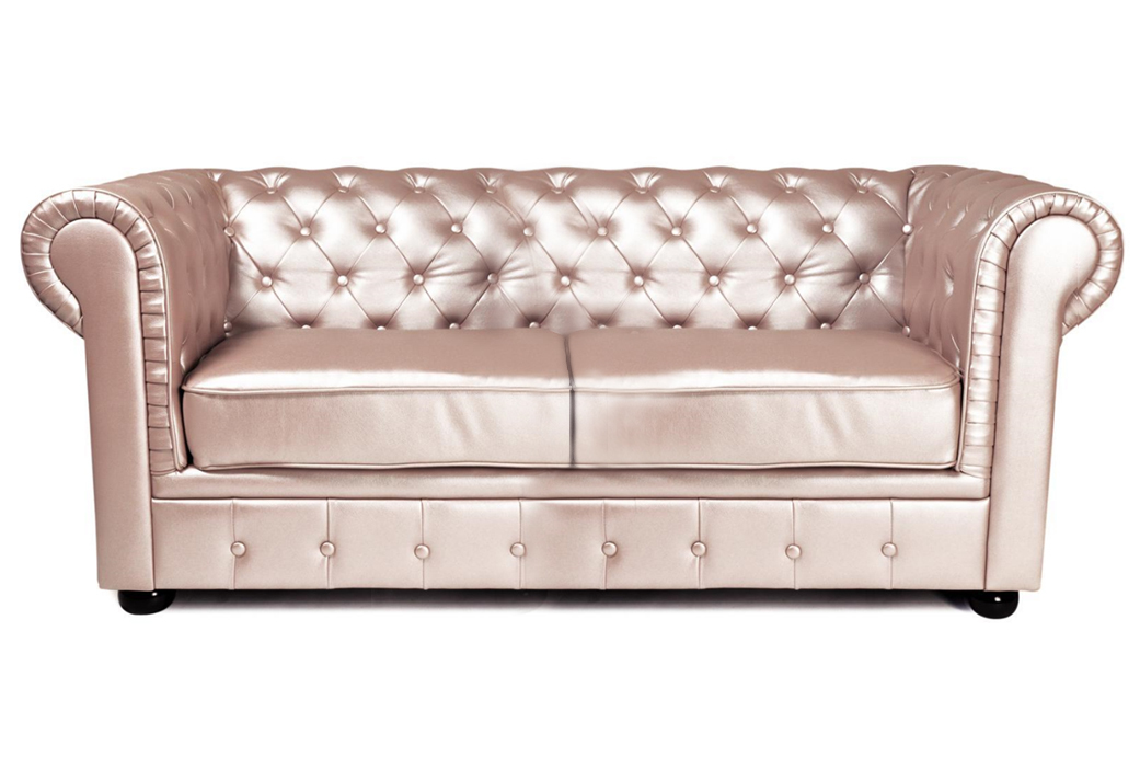 Canap&eacute; Chesterfield nacr&eacute; 3 places design