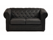 Canap&eacute; CHESTERFIELD noir 2 places