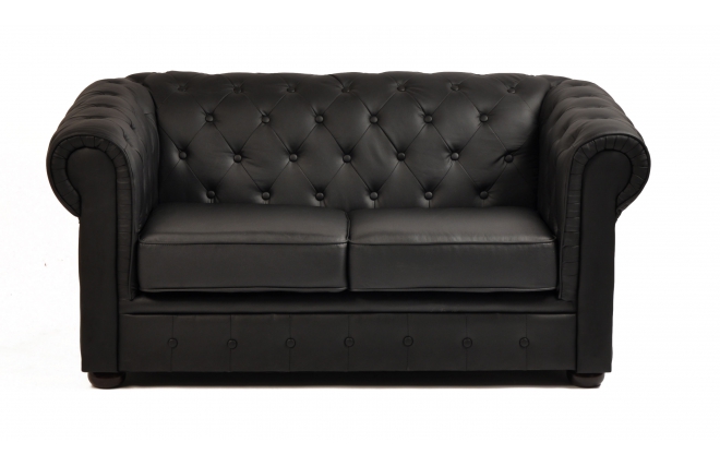 Canap&eacute; CHESTERFIELD noir 2 places