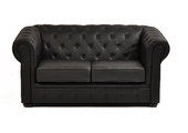Canap&eacute; CHESTERFIELD noir 2 places