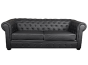 Canap&eacute; CHESTERFIELD noir 3 places