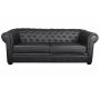 Canap&eacute; CHESTERFIELD noir 3 places