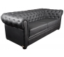Canap&eacute; CHESTERFIELD noir 3 places