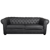 Canap&eacute; CHESTERFIELD noir 3 places