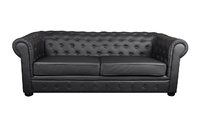 Canap&eacute; CHESTERFIELD noir 3 places