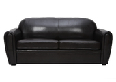 Canap&eacute; Club convertible cuir marron 3 places - cuir de buffle