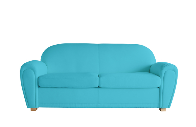 Canap&eacute; club cuir bleu turquoise 3 places New Club