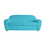 Canap&eacute; club cuir bleu turquoise 3 places New Club