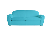 Canap&eacute; club cuir bleu turquoise 3 places New Club