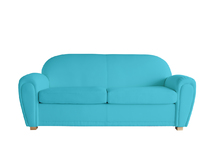 Canap&eacute; club cuir bleu turquoise 3 places New Club