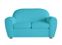 Canap&eacute; club cuir turquoise 2 places New Club 
