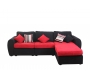 Canap&eacute; club d'angle 4 &agrave; 5 places microfibre noir et framboise UP TO YOU