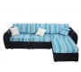Canap&eacute; club d'angle modulable 4 &agrave; 5 places bleu marine et turquoise UP TO YOU