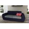 Canap&eacute; convertible 2 places en coton couleur bleu marine et gris