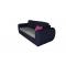 Canap&eacute; convertible 2 places en coton couleur bleu marine et gris
