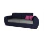 Canap&eacute; convertible 2 places en coton couleur bleu marine et gris